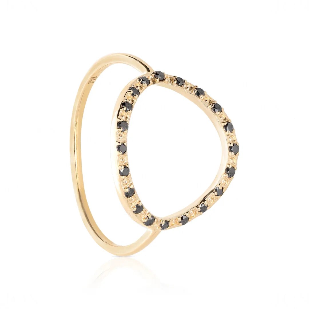 Noir Open Circle Ring