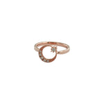 Crescent Moon Star Ring