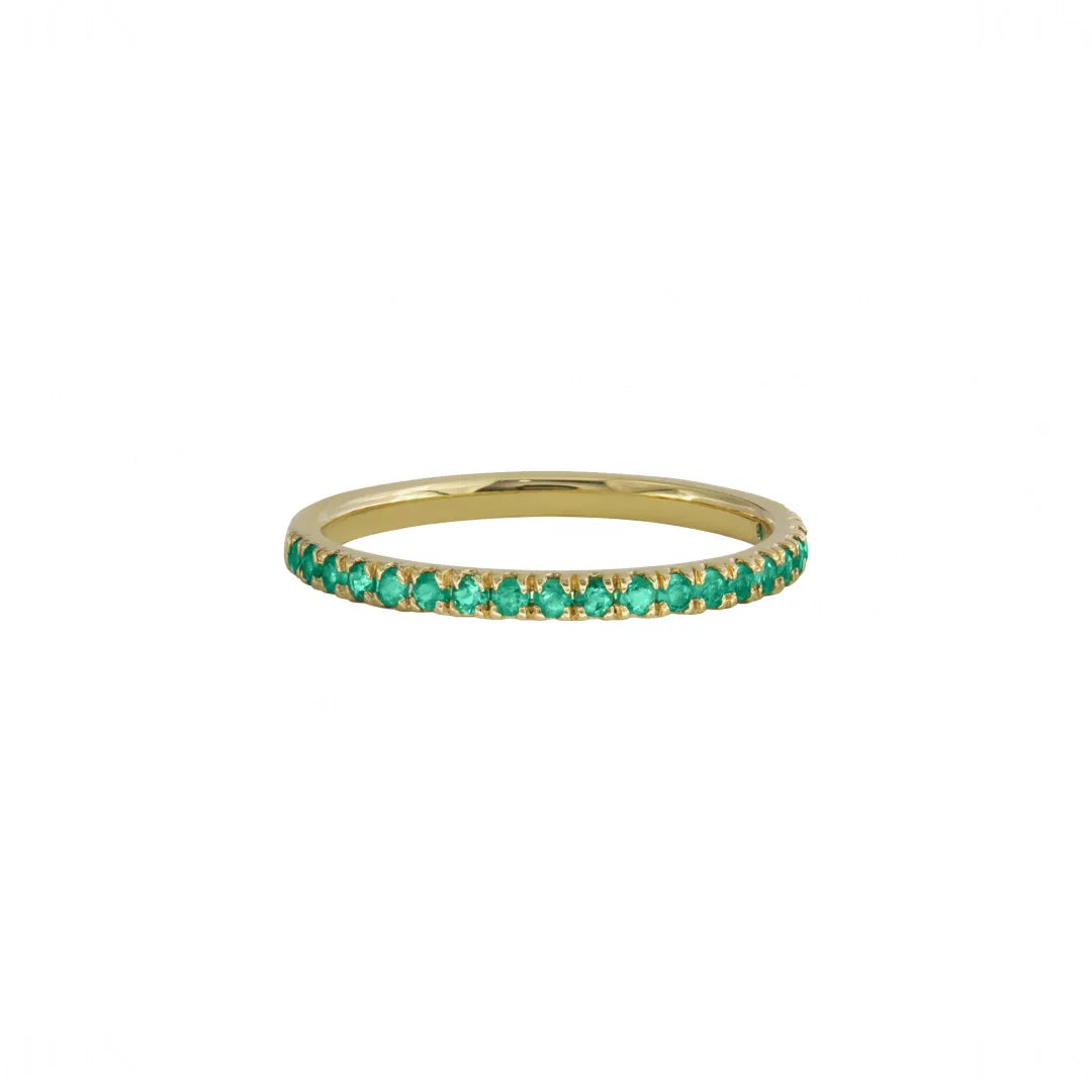 Multi Emerald Wedding Band