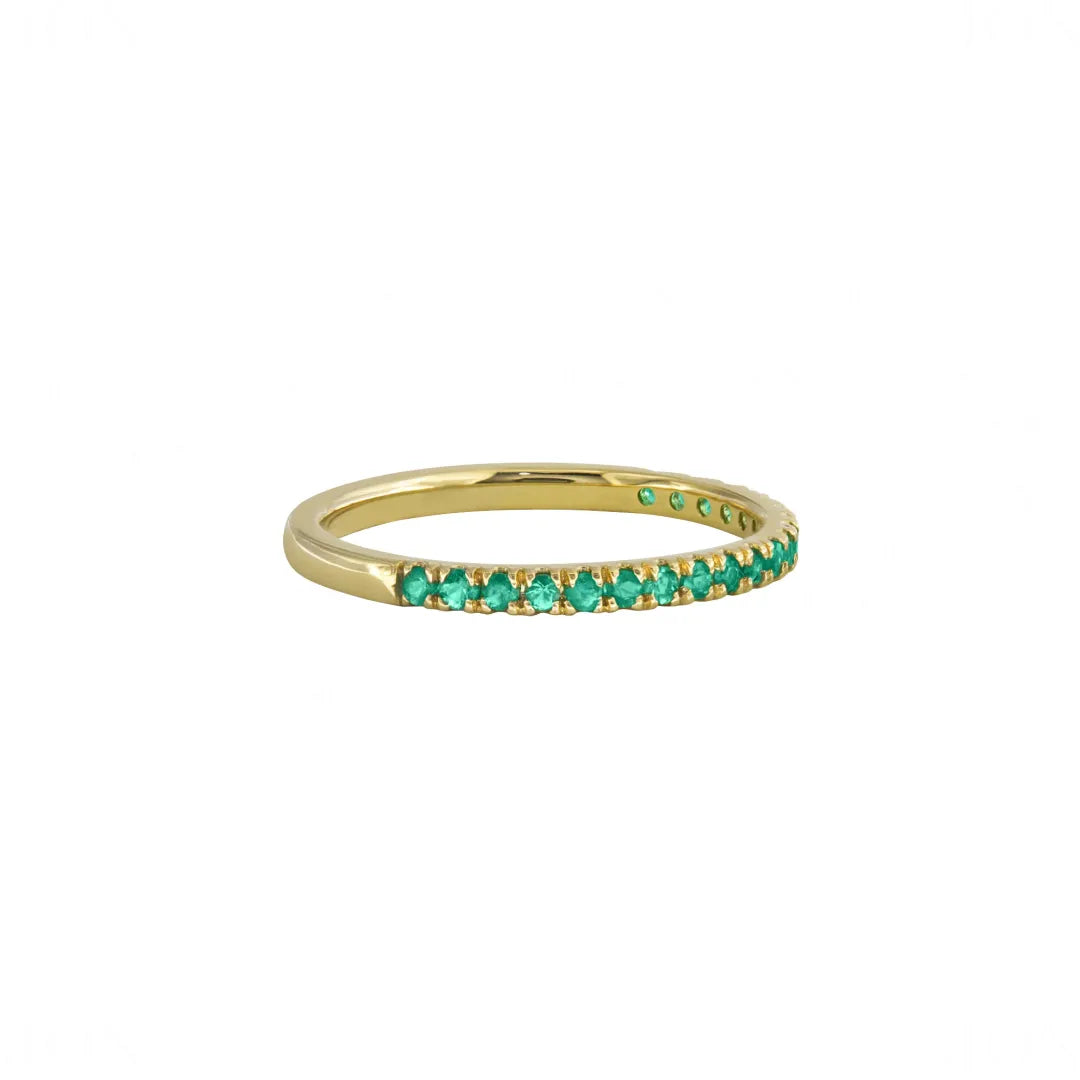 Multi Emerald Wedding Band