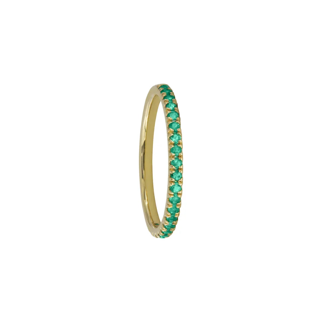 Multi Emerald Wedding Band