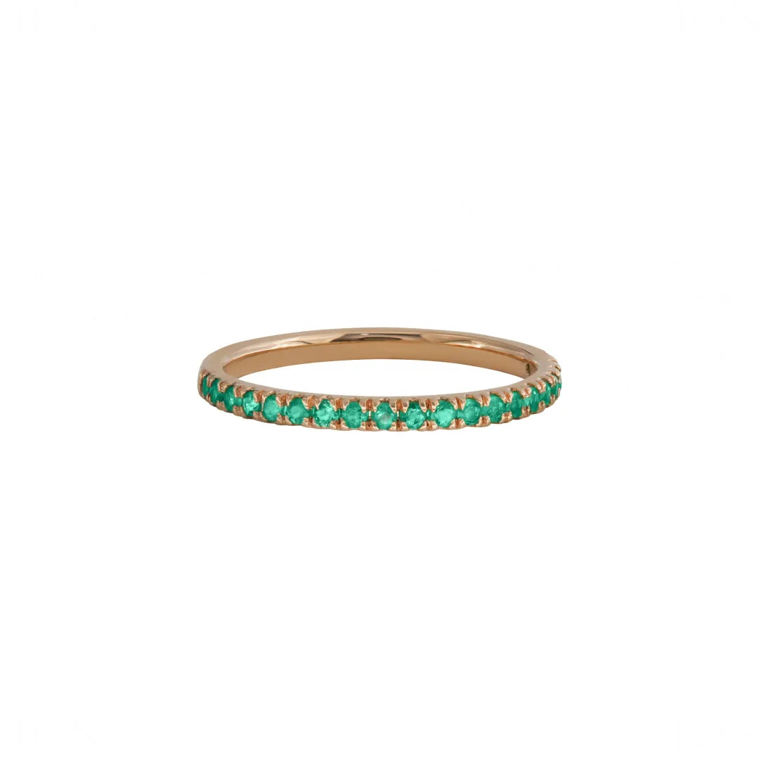 Multi Emerald Wedding Band