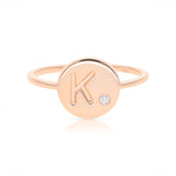 Diamond Disc Initial Ring (Size 5-US)