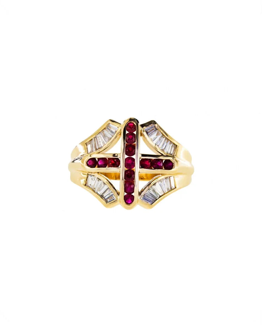 Ruby Cross Men Ring