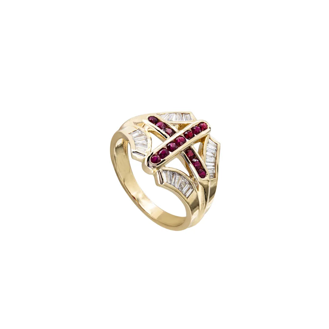 Ruby Cross Men Ring