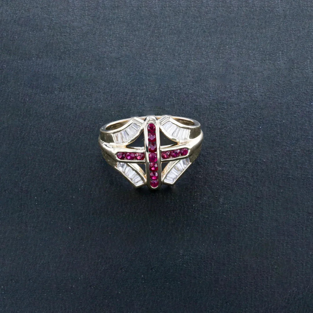 Ruby Cross Men Ring