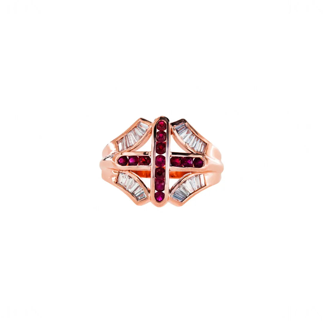 Ruby Cross Men Ring