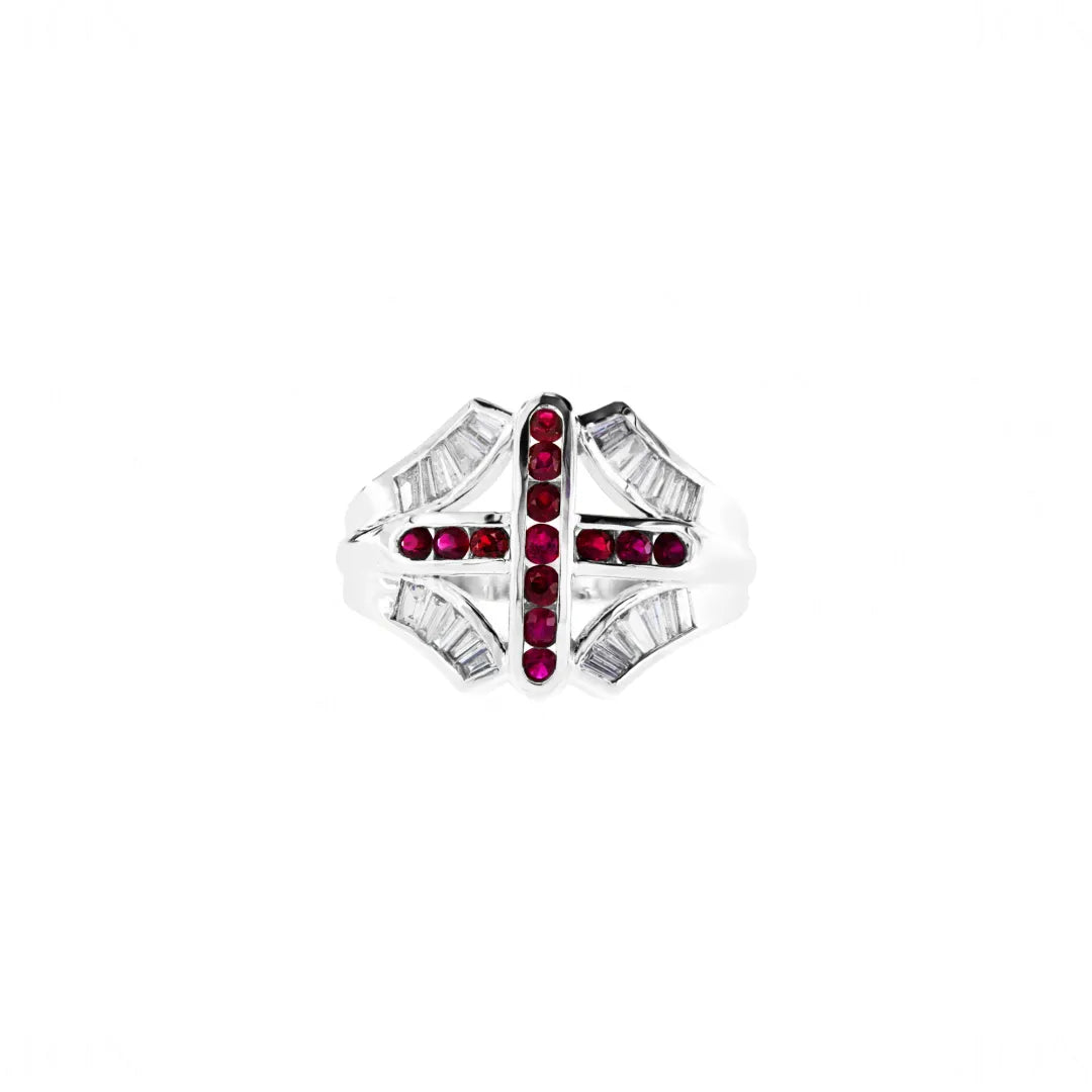 Ruby Cross Men Ring