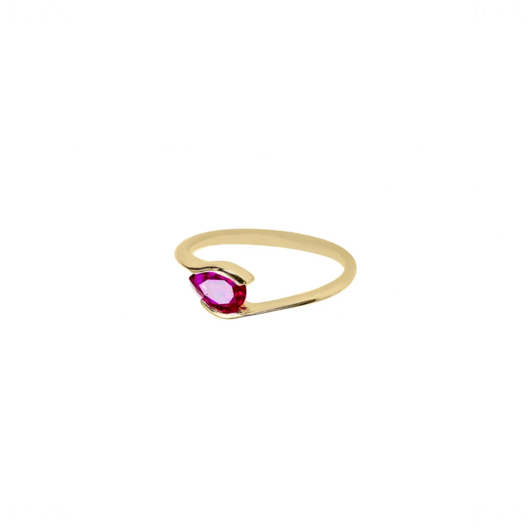 Pear Ruby Stack Ring