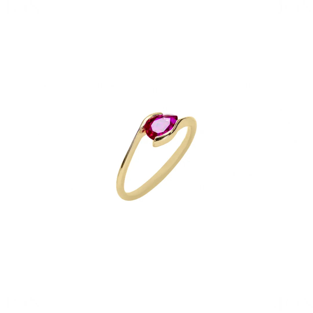 Pear Ruby Stack Ring