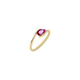 Pear Ruby Stack Ring