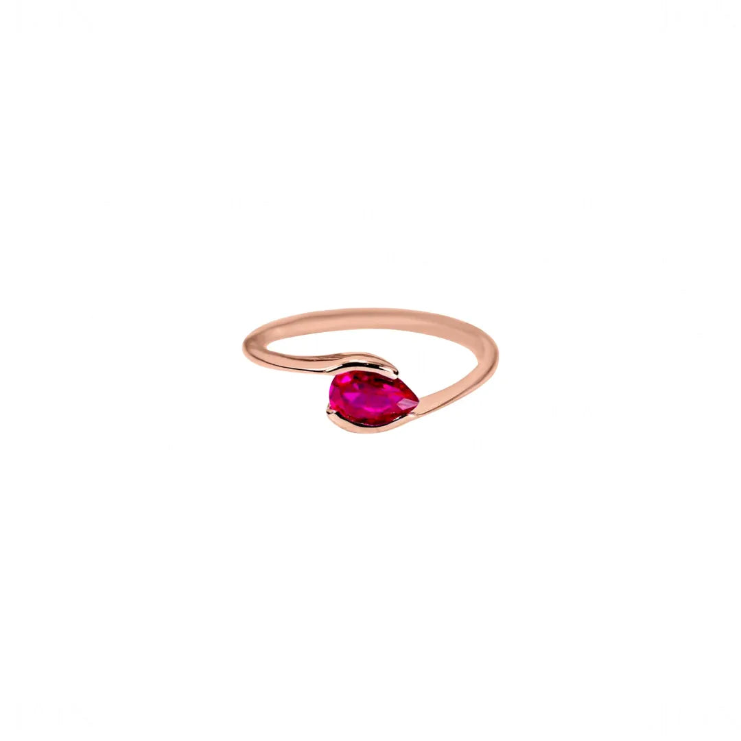 Pear Ruby Stack Ring