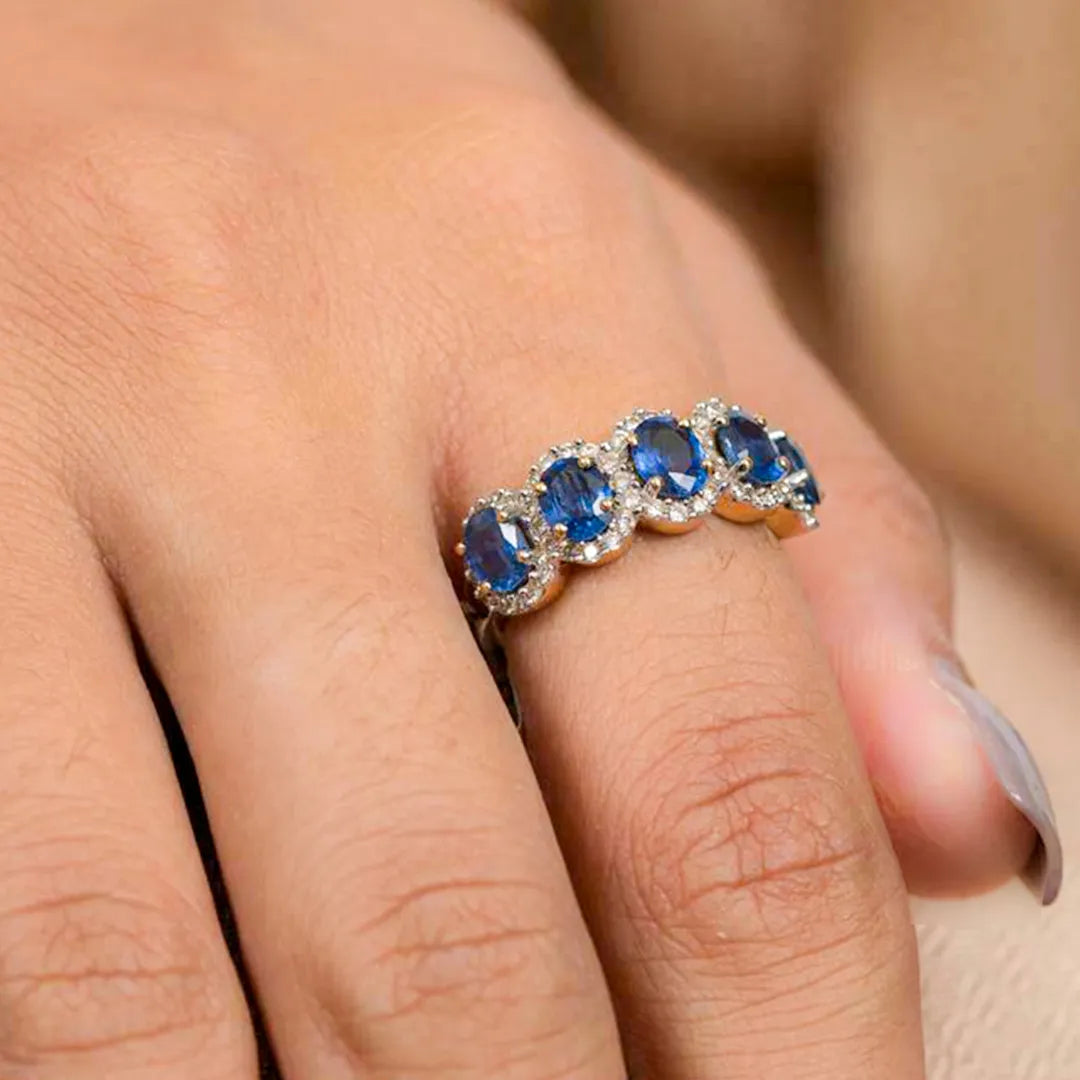 Blue Sapphire Oval Ring