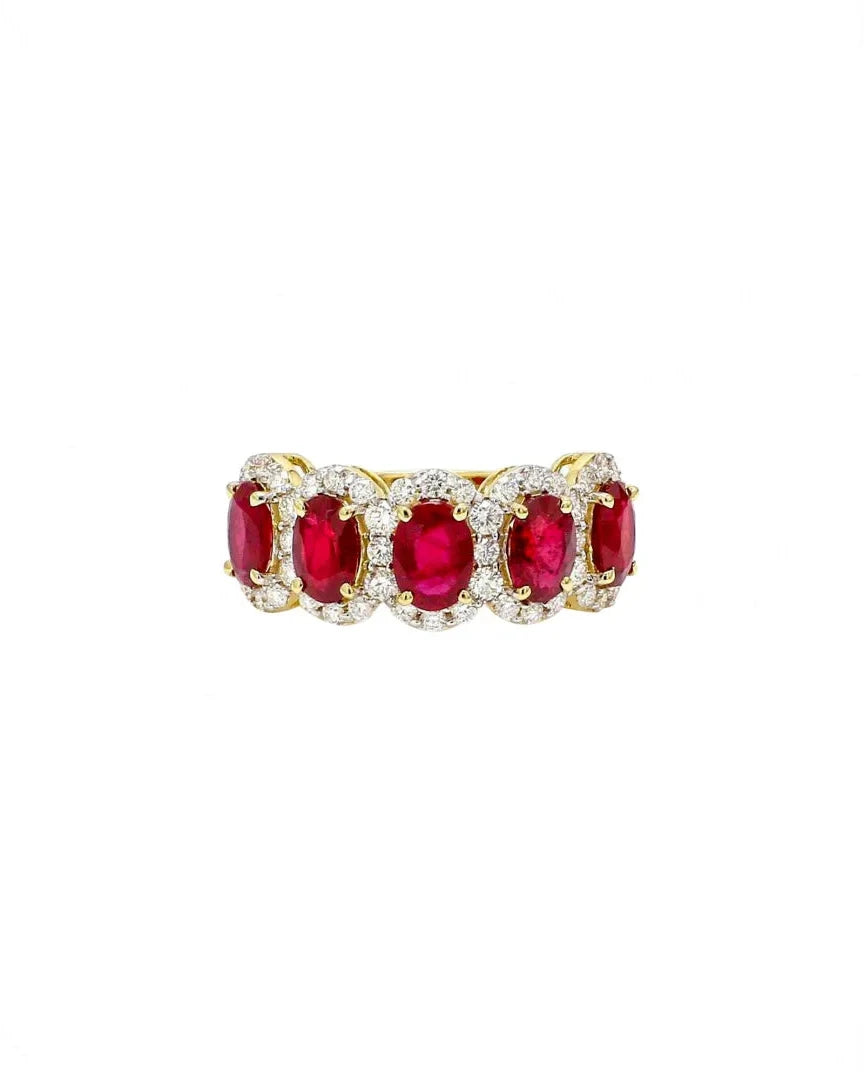 Ruby Diamond Oval Ring