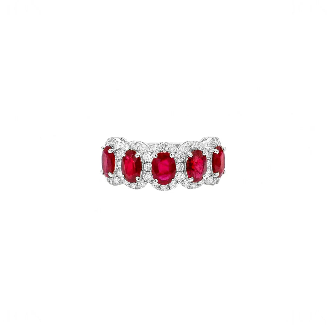 Ruby Diamond Oval Ring