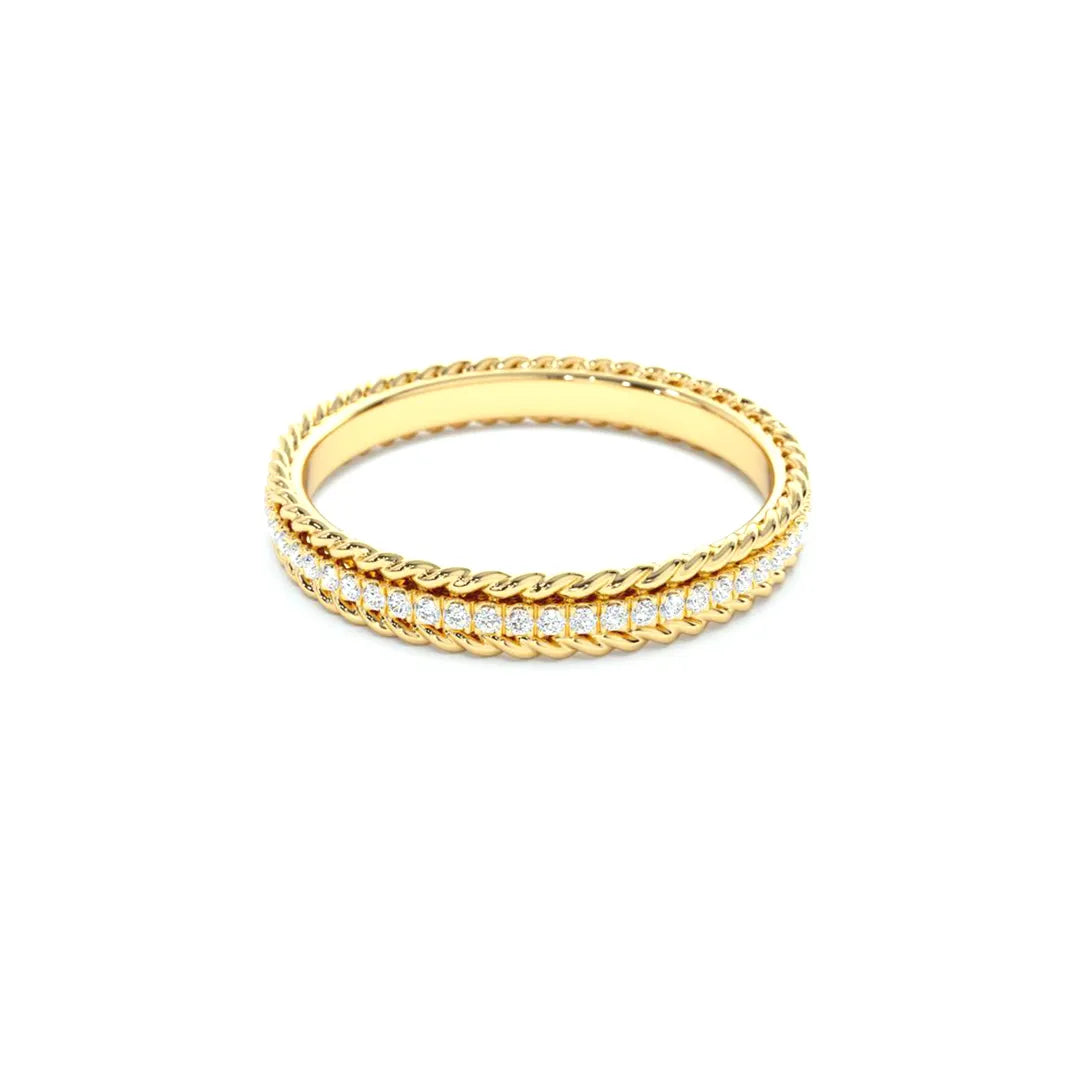 Eternity Wedding Ring | Diamond Twisted Rope Triple Band