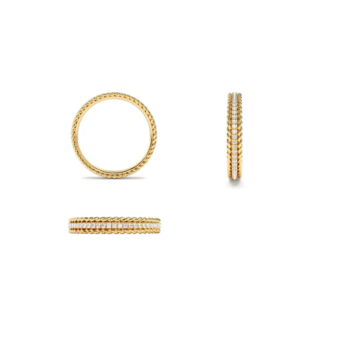 Eternity Wedding Ring | Diamond Twisted Rope Triple Band