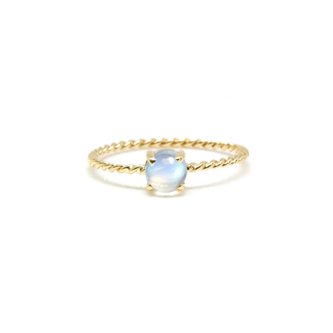 Moonstone Ring | Twisted Rope Band
