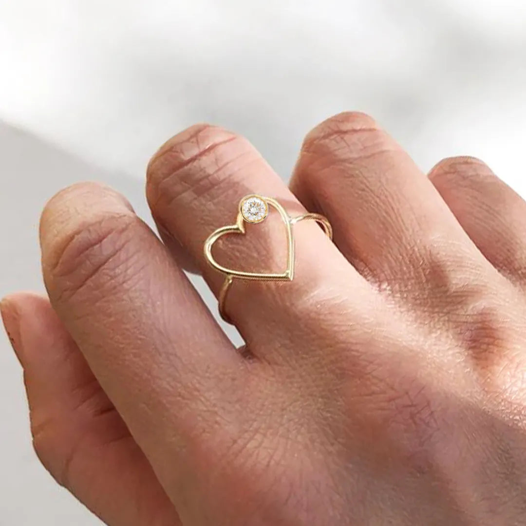 Diamond Heart Ring | 14k Gold
