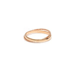 Crisscross Bead | Double Band Gold Ring