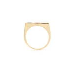 Horizontal Signet Ring|Diamond, Pink n Blue Sapphire