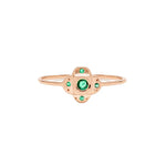 Four-Clover Emerald Ring