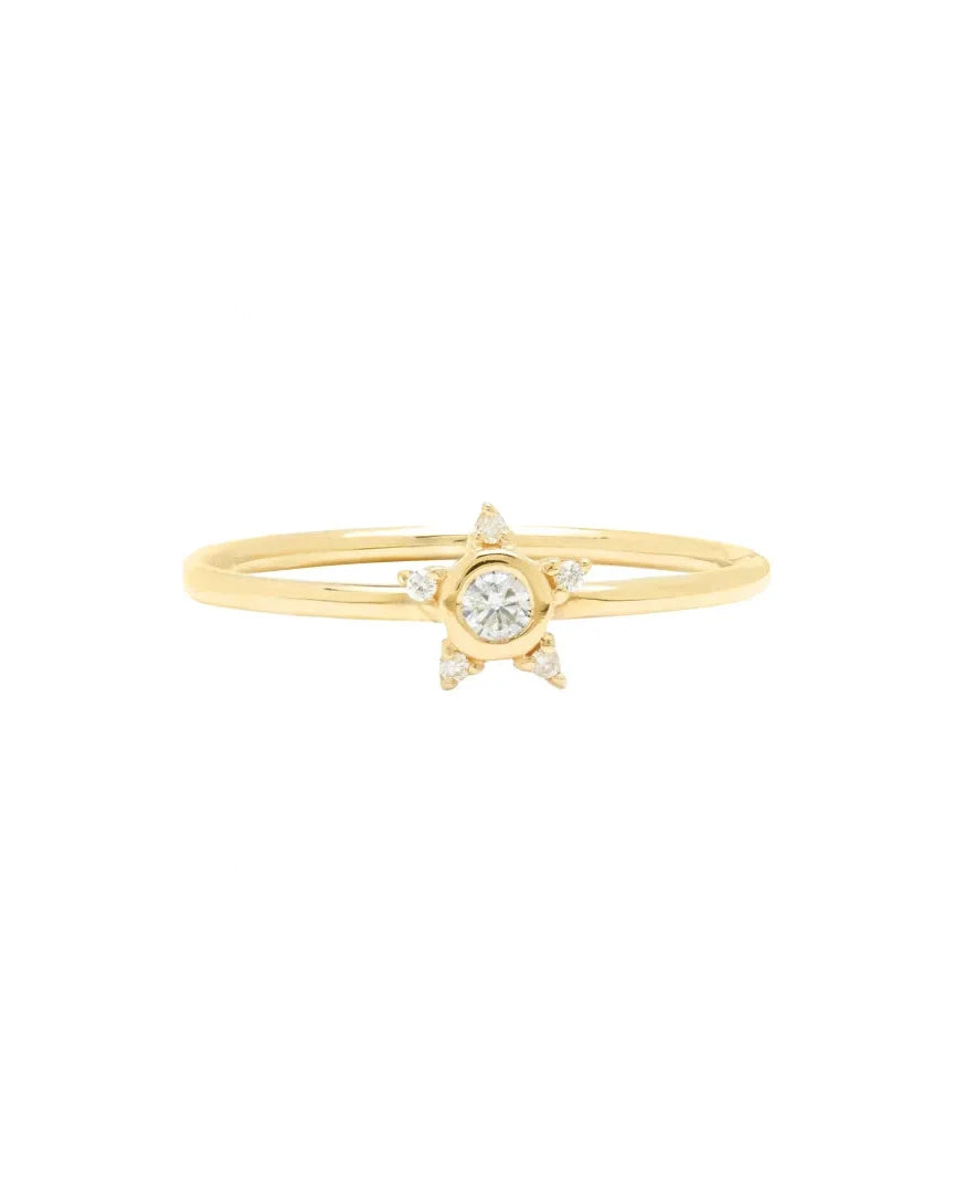 Stella Star Ring|14k Gold, Diamond