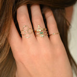 Stella Star Ring|14k Gold, Diamond