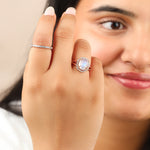 Moonstone Gemstone Ring Diamond Solid 14k Yellow Gold VS Clarity F Color Jewelry - The Jewelz 
