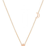 Moon Star Charm Necklace In Rose Gold