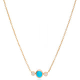 Diamond Turquoise Necklace In Rose Gold