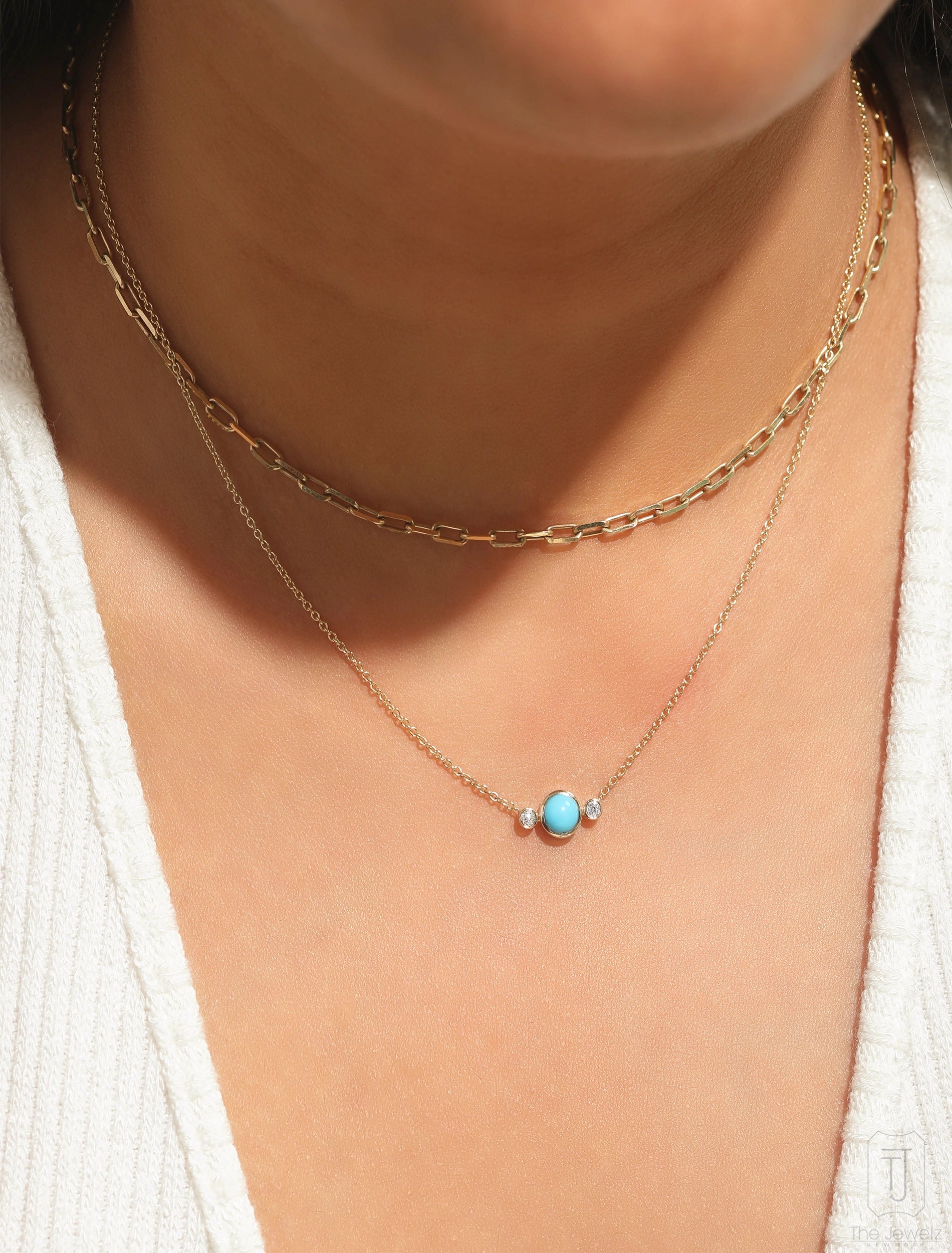 Diamond Turquoise Necklace - The Jewelz 