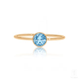Aquamarine Orbit Ring In Rose Gold