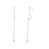 Bar Long Chain Earrings In Rose Gold