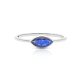 Blue Sapphire Marquise Ring In White Gold