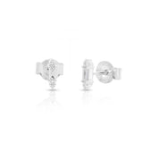 Dainty Baguette Studs In White Gold