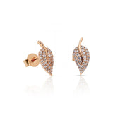 Dainty Leaf Studs In Rose Gold