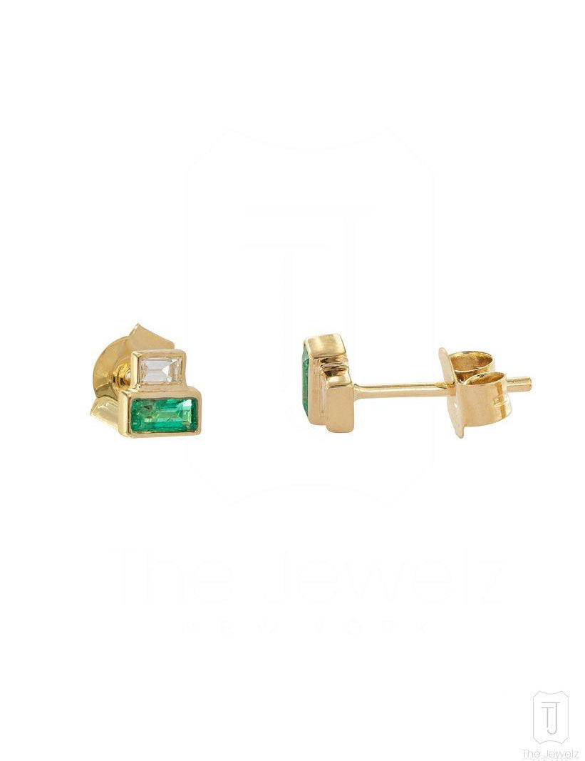 The_Jewelz-14K_Gold-Diamond-Emerald_Baguette_Studs-Earring-AE0686-B