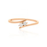 Diamond Duo Bypass Ring In Rose Gold