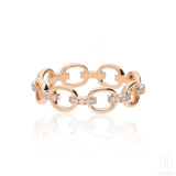 Diamond Link Ring In Rose Gold