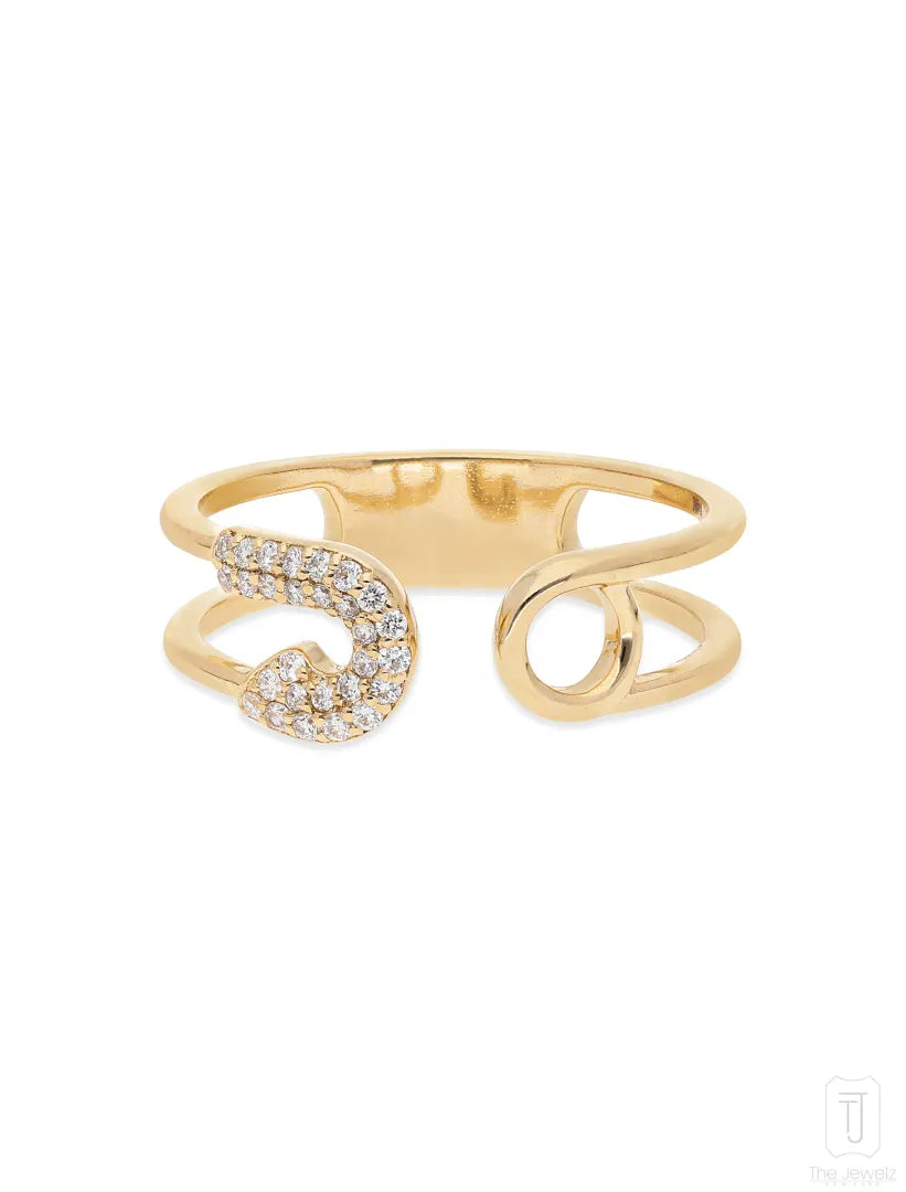 The_Jewelz-14K_Gold-Diamond_Safety_Pin_Cuff_Ring-Ring-AR1117-A