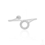 Elaine Open Cuff Ring In White Gold
