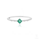 Elira Emerald Ring In White Gold