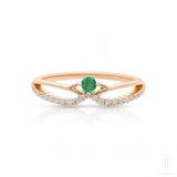 Emerald Eye Ring In Rose Gold
