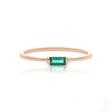 Emerald Promise Ring In Rose Gold