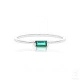 Emerald Promise Ring In White Gold