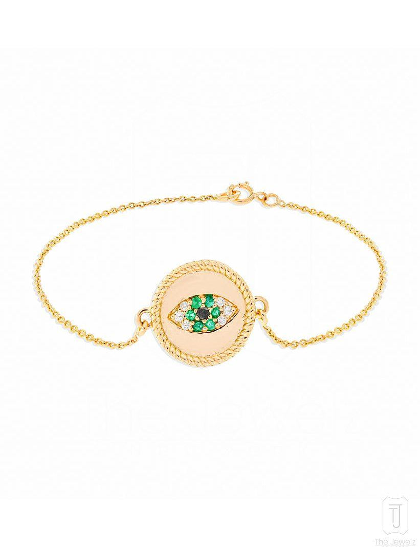 The_Jewelz-14K_Gold-Evil_Eye_Disc_Bracelet-Bracelet-AB0114-A