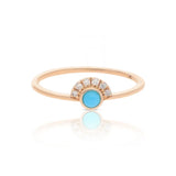 Half-Halo Turquoise Ring