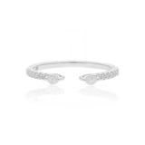 Marquise Diamond Open Cuff Ring In White Gold