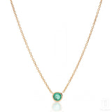 Mera Emerald Necklace In Rose Gold